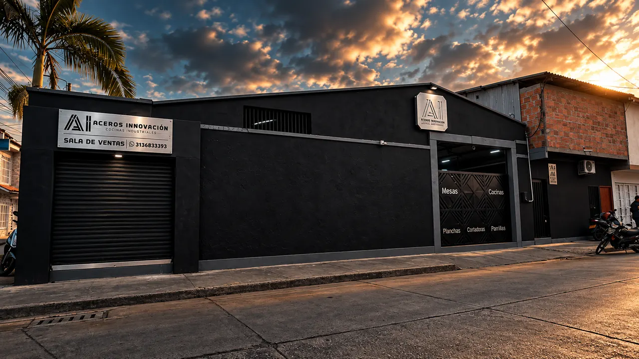 Fachada de Aceros Innovación, sala de ventas y planta en Buga